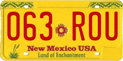 NM license plate 063ROU