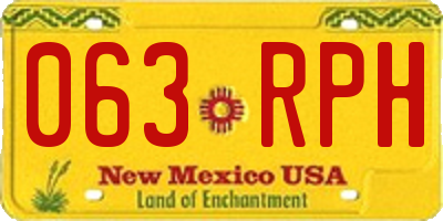 NM license plate 063RPH