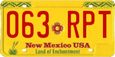 NM license plate 063RPT