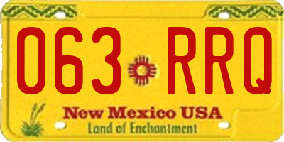 NM license plate 063RRQ