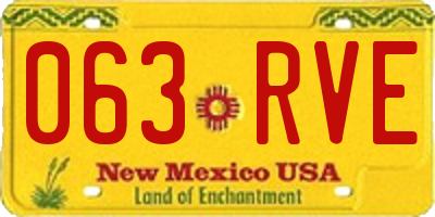 NM license plate 063RVE