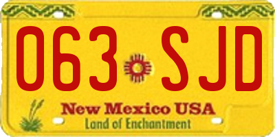 NM license plate 063SJD