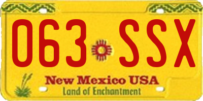 NM license plate 063SSX