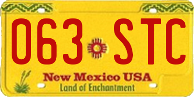 NM license plate 063STC