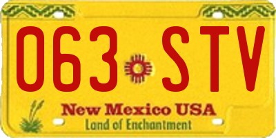 NM license plate 063STV
