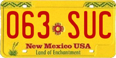 NM license plate 063SUC