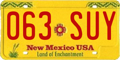 NM license plate 063SUY
