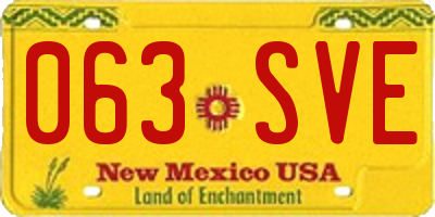 NM license plate 063SVE