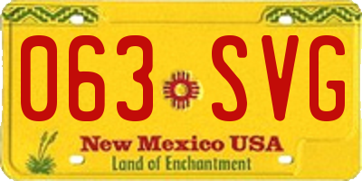 NM license plate 063SVG