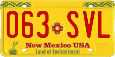 NM license plate 063SVL