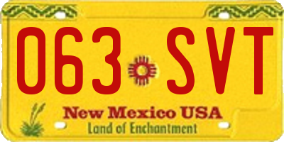 NM license plate 063SVT