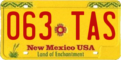 NM license plate 063TAS