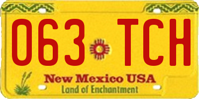 NM license plate 063TCH