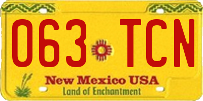 NM license plate 063TCN