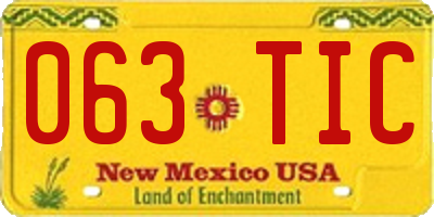 NM license plate 063TIC