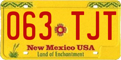 NM license plate 063TJT