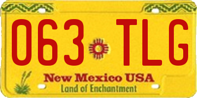NM license plate 063TLG