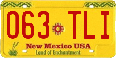 NM license plate 063TLI