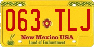 NM license plate 063TLJ