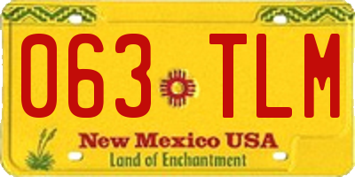 NM license plate 063TLM