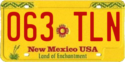 NM license plate 063TLN