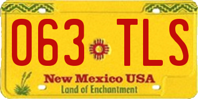 NM license plate 063TLS