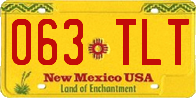 NM license plate 063TLT