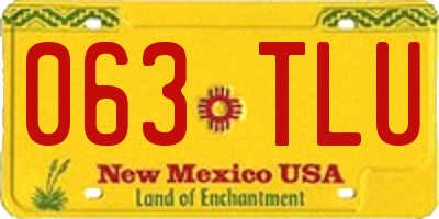 NM license plate 063TLU