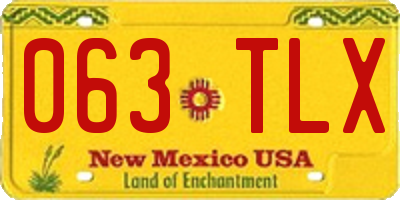 NM license plate 063TLX