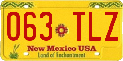NM license plate 063TLZ