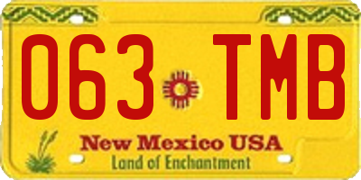 NM license plate 063TMB