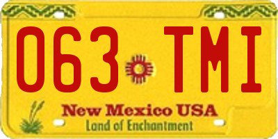 NM license plate 063TMI