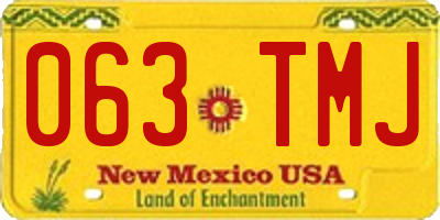 NM license plate 063TMJ