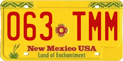 NM license plate 063TMM