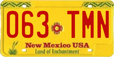 NM license plate 063TMN