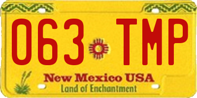 NM license plate 063TMP