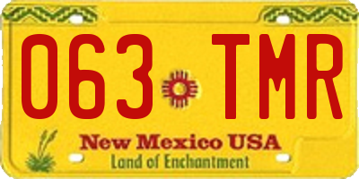 NM license plate 063TMR