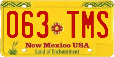 NM license plate 063TMS