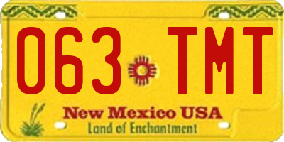 NM license plate 063TMT
