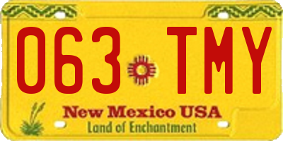NM license plate 063TMY