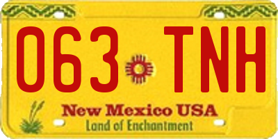 NM license plate 063TNH
