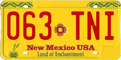 NM license plate 063TNI