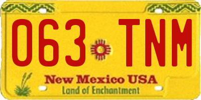 NM license plate 063TNM