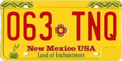 NM license plate 063TNQ