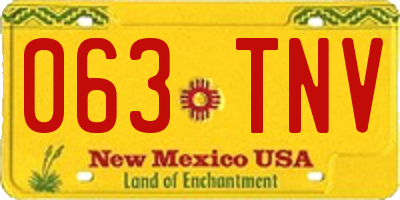 NM license plate 063TNV