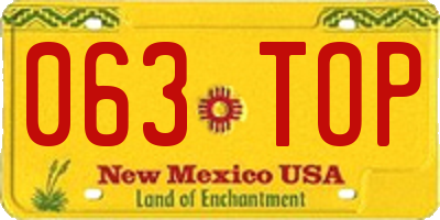 NM license plate 063TOP