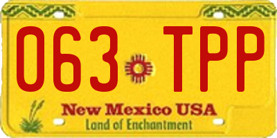 NM license plate 063TPP