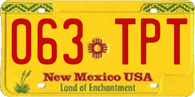 NM license plate 063TPT