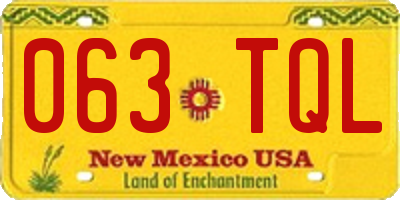 NM license plate 063TQL