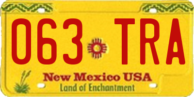 NM license plate 063TRA